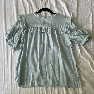 Loft ruffle short sleeve blouse medium